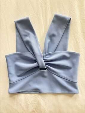 Abercrombie & Fitch Light Blue Twist-Front Crop Top size M